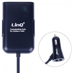 Linq Caricabatteria da auto universale 4 porte USB 36 W 8.4 a Hub USB estensibile cavo 1,8 metri