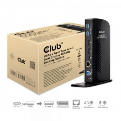 CLUB3D DOCKING STATION USB 3.1 GEN 1 DUAL DISPLAY 4K 60HZ