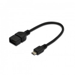 CAVO ADATTATORE DIGITUS OTG USB 2.0 MICRO-B TO USB A, M/F, 0,20MT, NERO, AK300309002S