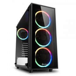 SHARKOON CASE TG4 RGB, ATX, 2XUSB3, 6 SLOTS, 3X120 LED FRONT 1X120 REAR, WINDOW VETRO TEMPERATO, RGB COLOR