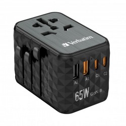 VERBATIM ADATTATORE UNIVERSALE DA VIAGGIO UTA-05 GAN III UNIVERSAL TRAVEL ADAPTER WITH 2 X USB-C PD